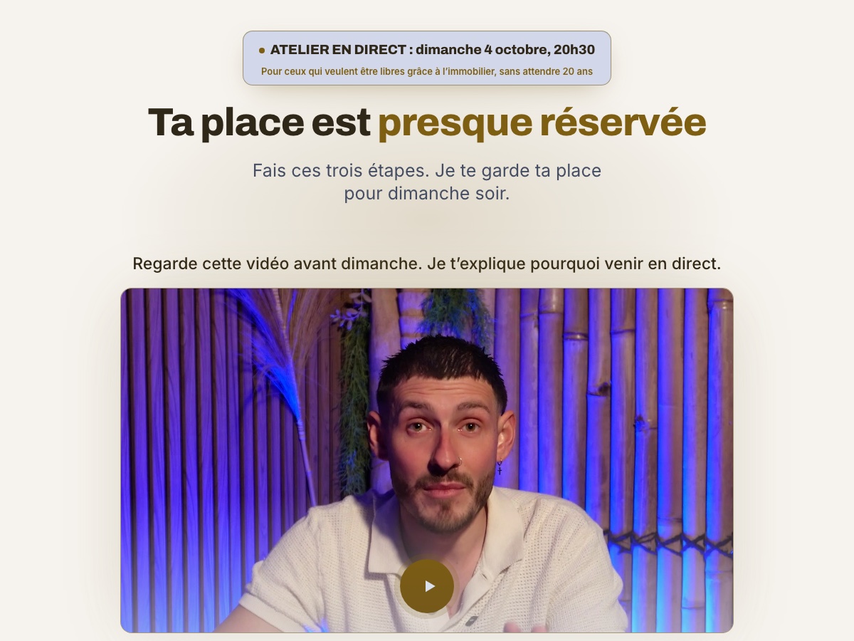 Aperçu : Page de confirmation